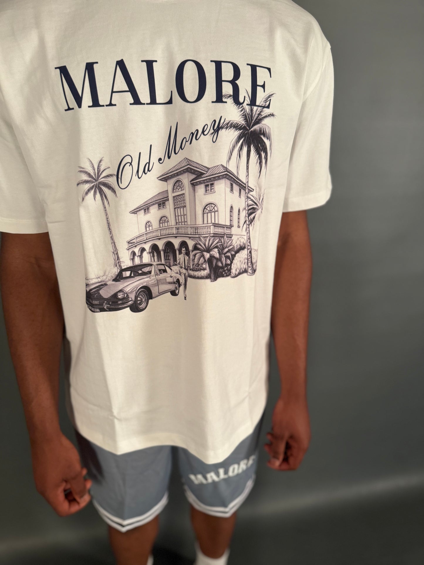 Oversized Malore Graphic “ Old Money “ T-shirt White(Go A Size Down)